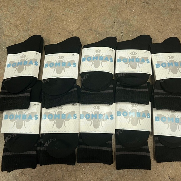 Bombas Other - Bombas Socks Size Small Black Calf Crew Socks Lot Of 10 Pairs New